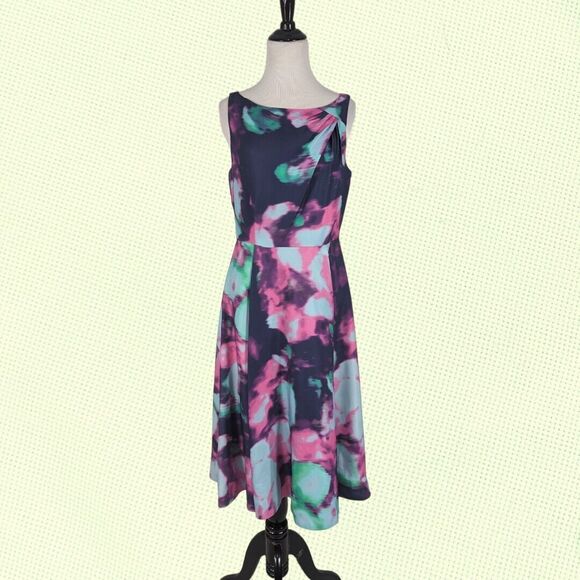 Kate Spade Dress 8 Olivia Jumbo Floral Watercolor Fit &‎ Flare Summer Party - Picture 1 of 7